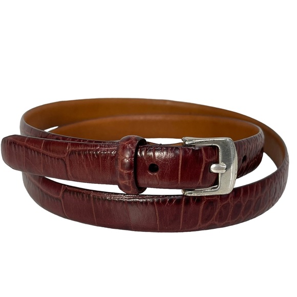 Grove Genuine Italian Leather Dress Belt – Alligator Embossed, 1 3/8" Wide, Buckle Changeable